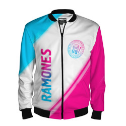 Мужской бомбер 3D Ramones neon gradient style вертикально