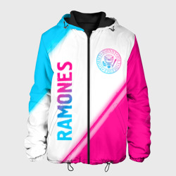 Мужская куртка 3D Ramones neon gradient style вертикально