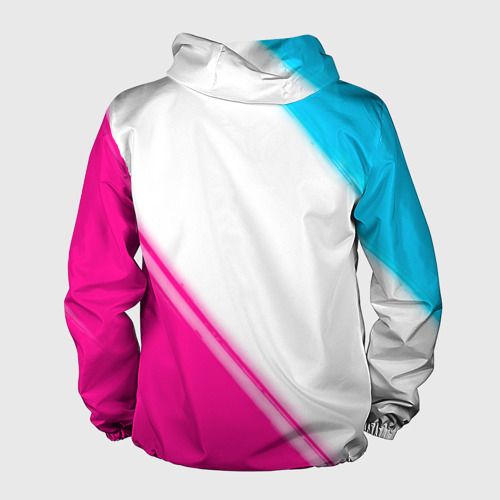 Мужская ветровка 3D Ramones neon gradient style вертикально, цвет черный - фото 2