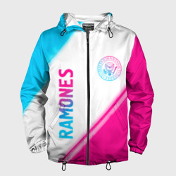 Мужская ветровка 3D Ramones neon gradient style вертикально