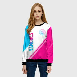 Женский свитшот 3D Ramones neon gradient style вертикально - фото 2