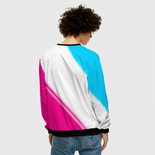 Мужской свитшот 3D Ramones neon gradient style вертикально, цвет черный - фото 4