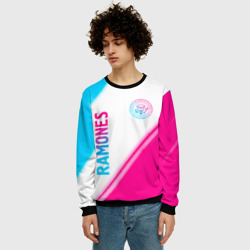 Мужской свитшот 3D Ramones neon gradient style вертикально - фото 2