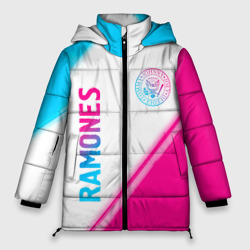 Женская зимняя куртка Oversize Ramones neon gradient style вертикально