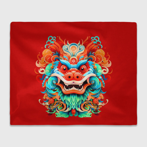 Плед 3D с принтом Праздничный китайский дракон, вид спереди #2
