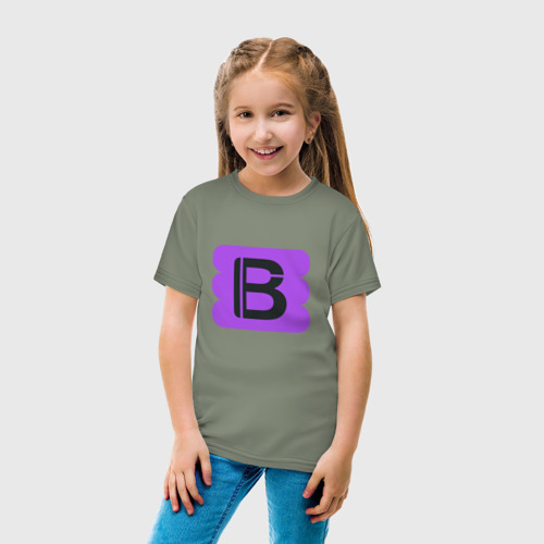 Детская футболка хлопок Буква В, цвет авокадо - фото 5