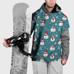 Накидка на куртку 3D Funny ugly snowman - новогодний паттерн 