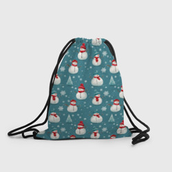 Рюкзак-мешок 3D Funny ugly snowman - новогодний паттерн 