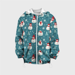 Детская куртка 3D Funny ugly snowman - новогодний паттерн 