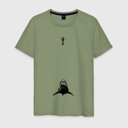 Мужская футболка хлопок Водолаз и акула