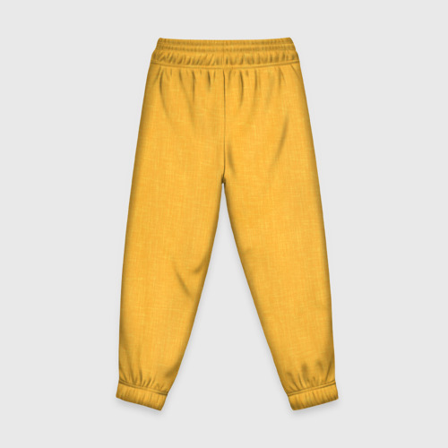 Детские брюки 3D с принтом Жёлтый однотонный текстура, вид сзади #1