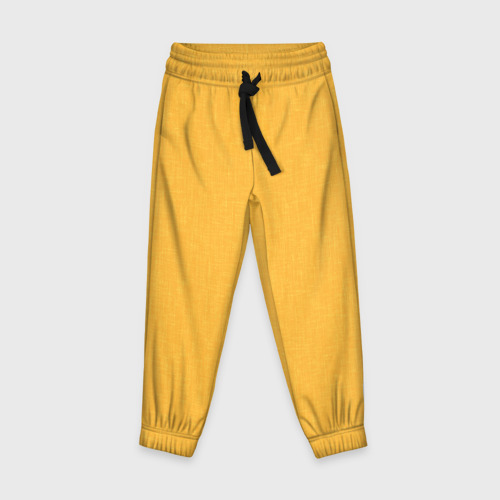 Детские брюки 3D с принтом Жёлтый однотонный текстура, вид спереди #2