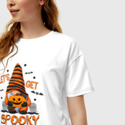 Женская футболка хлопок Oversize Lets get spooky - фото 2