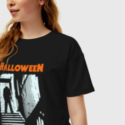 Женская футболка хлопок Oversize Halloween day - фото 2