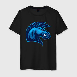 Blue horse – Мужская футболка хлопок с принтом купить со скидкой в -20%