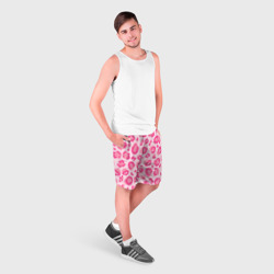Мужские шорты 3D Очаровательный розовый леопардовый узор - фото 2