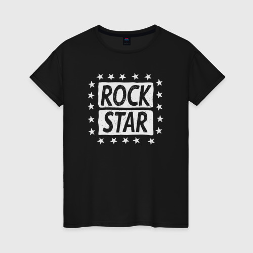 Женская футболка хлопок с принтом Star rock, вид спереди #2