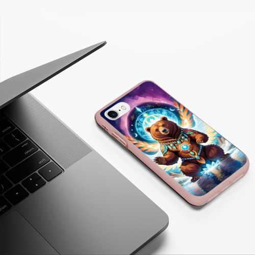 Чехол для iPhone 7/8 матовый с принтом Медведь-шаман тотем медведя, фото #5