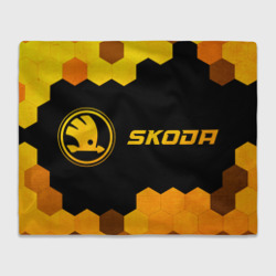 Skoda - gold gradient по-горизонтали – Плед 3D с принтом купить со скидкой в -14%