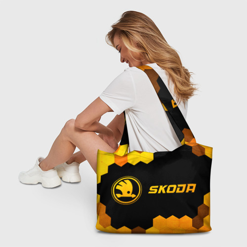 Пляжная сумка 3D Skoda - gold gradient по-горизонтали - фото 6