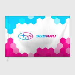 Флаг 3D Subaru neon gradient style по-горизонтали