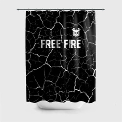 Штора 3D для ванной Free Fire glitch на темном фоне посередине