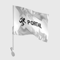 Флаг для автомобиля Portal glitch на светлом фоне по-горизонтали