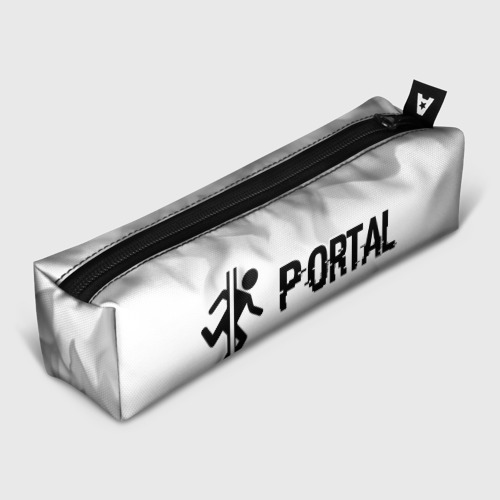 Пенал школьный 3D Portal glitch на светлом фоне по-горизонтали