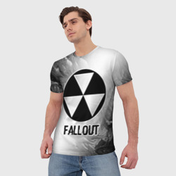 Мужская футболка 3D Fallout glitch на светлом фоне - фото 2