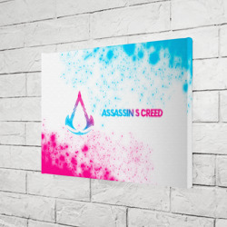 Холст прямоугольный Assassin's Creed neon gradient style по-горизонтали - фото 2