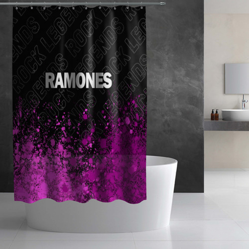Штора 3D для ванной Ramones rock legends посередине - фото 2