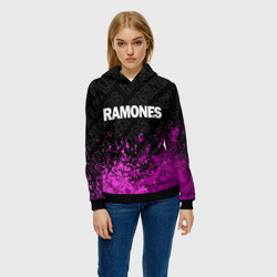 Женская толстовка 3D Ramones rock legends посередине - фото 2