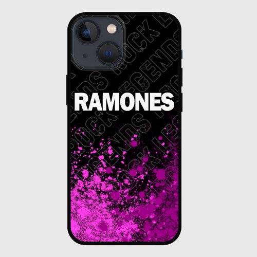 Чехол для iPhone 13 mini с принтом Ramones rock legends посередине, вид спереди #2
