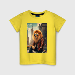 Детская футболка хлопок Cool Lion - New Yorker - ai art