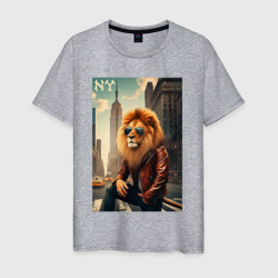 Мужская футболка хлопок Cool Lion - New Yorker - ai art