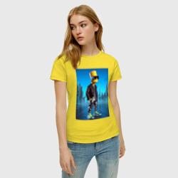 Женская футболка хлопок Dude Bart Simpson - cyberpunk - ai art - фото 2