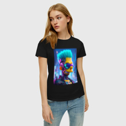 Женская футболка хлопок Cyber Bart - ai art - фото 2