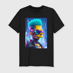 Мужская футболка хлопок Slim Cyber Bart - ai art