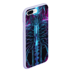 Чехол для iPhone 7Plus/8 Plus матовый Инопланетные фиолетовые рёбра скелета - фото 2