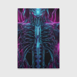 Обложка для автодокументов Инопланетные фиолетовые рёбра скелета