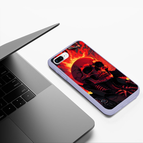 Чехол для iPhone 7Plus/8 Plus матовый с принтом Скелет в огне, фото #5