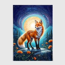 Постер Мистическая лиса тотем лисы 