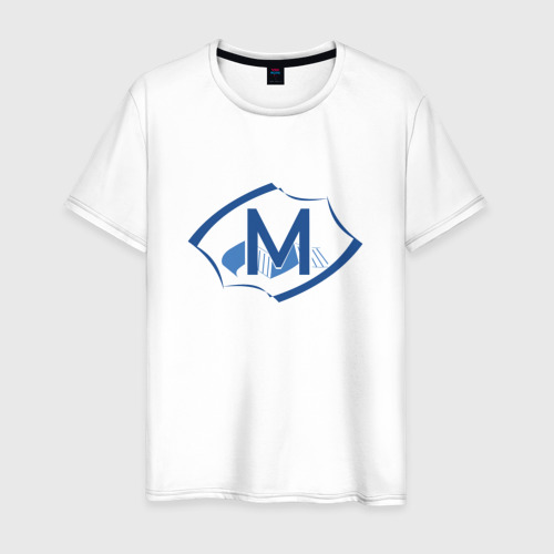 Мужская футболка из хлопка с принтом Эмблема М, вид спереди №1