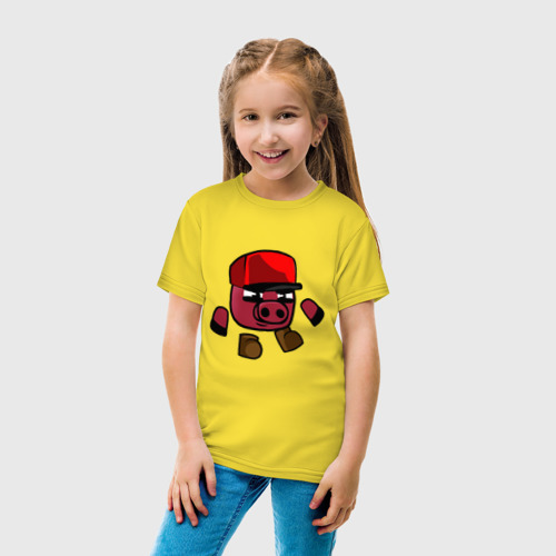 Детская футболка хлопок Демон Люций Chicken Gun, цвет желтый - фото 5