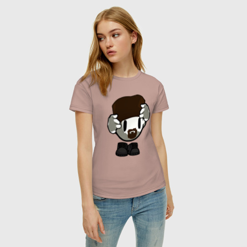 Женская футболка хлопок с принтом Мистер Чикенс Chicken Gun, фото на моделе #1
