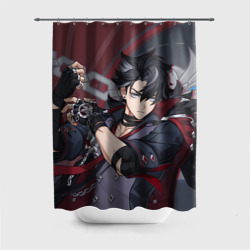 Штора 3D для ванной Ризли Genshin Impact