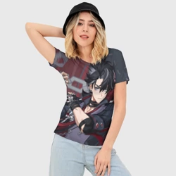 Женская футболка 3D Slim Ризли Genshin Impact - фото 2