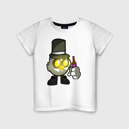 Детская футболка из хлопка с принтом Фенг Chicken Gun, вид спереди №1