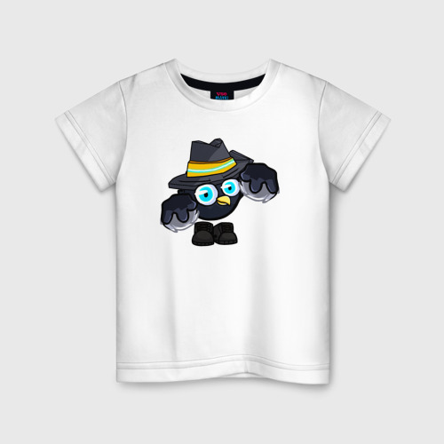 Детская футболка из хлопка с принтом Чёрный Гусь Chicken Gun, вид спереди №1