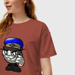 Женская футболка хлопок Oversize Шеф полиции Chicken Gun - фото 2